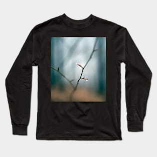 Raindrop on a twig in the forest Long Sleeve T-Shirt